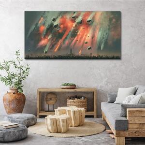 Obraz na plátně Obraz na plátně Meteora Město noční obloha