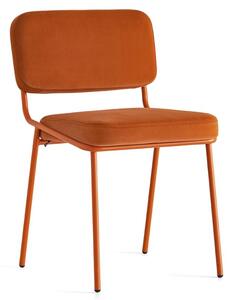 Connubia Jídelní židle Sixty, kov, látka, umělá kůže, CB2138 Podnoží: Matný kov - Oxide Red (tmavě červená), Sedák: Umělá kůže Bedford - Taupe (šedohnědá)