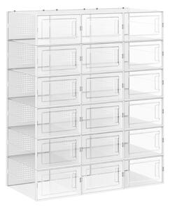 Organizér na boty MARI, 18 boxů, průsvitná/bílá SongmicsHome