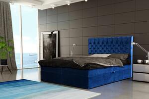 Manželská postel Cynthia 180x200cm, modrá + matrace!