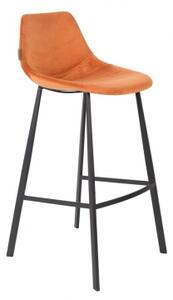 DUTCHBONE FRANKY VELVET barová židle oranžová