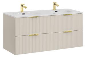 Comad Koupelnová skříňka s keramickým dvojumyvadlem Adel Cashmere 120 cm - kašmír