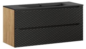 Comad Koupelnová skříňka s keramickým umyvadlem Ocean Black III 120 cm - černá mat