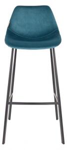 DUTCHBONE FRANKY VELVET barová židle modrá