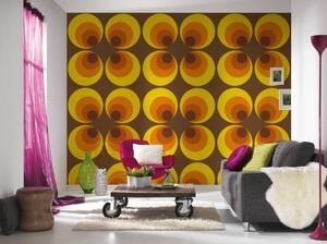 A.S. Création | Vliesová tapeta na zeď Retro Vision 7013-12 | 0,53 x 10,05 m | hnědá, červená, oranžová, žlutá
