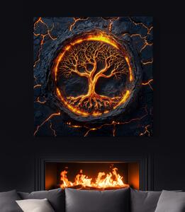 Obraz na plátně - Strom života Lava Grande FeelHappy.cz Velikost obrazu: 120 x 120 cm