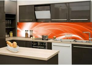 Skleněná stěna za kuchyňskou linku - Fotosklo Oranžový abstrakt