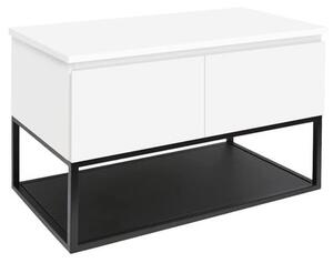 Koupelnová skříňka s krycí deskou SAT B-Way 119x57x45 cm bílá lesk BWAY120WDESK