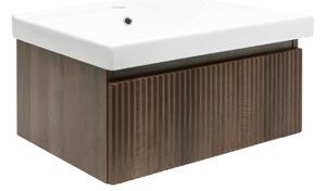 Koupelnová skříňka s umyvadlem SAT Evolution 78x30x44,8 cm ořech mat SATEVO80NAU1
