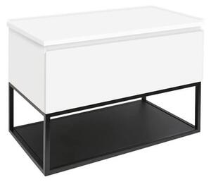 Koupelnová skříňka s krycí deskou SAT B-Way 79x57x45 cm bílá lesk BWAY80WDESK