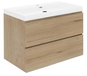 Koupelnová skříňka s umyvadlem SAT B-Way 79x50x45 cm dub mat BWAY280OAKU4