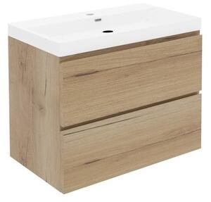 Koupelnová skříňka s umyvadlem SAT B-Way 59x50x45 cm dub mat BWAY260OAKU4