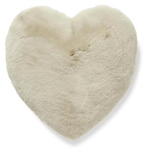 Skinnwille Home Collection Polštář Srdce Fluffy, umělá kožešina, béžový, 45x45 cm