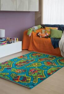 Vopi | Dětský koberec Play 78KVK - 120 x 170 cm, modrozelený