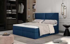Rozšířená box spring postel Adam 200x185cm, modrá