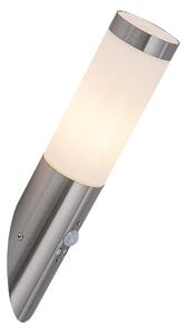 Rabalux 8266 Inox torch Nástěnné venkovní světlo | E27 | Bílá | Chrom | Kov - r-8266