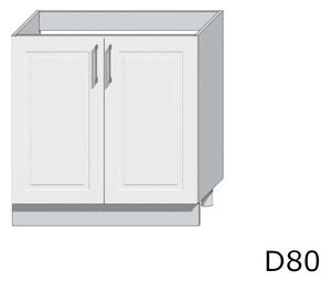 Kuchyňská skříňka dolní dvoudveřová NATALIA D80, 80x82x44,6, popel/bílá lesk