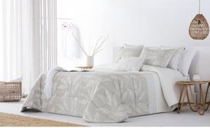 Textil Antilo Přehoz na postel Amina Grey, šedý, motiv listů Rozměr: 250x270 cm