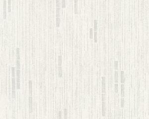 Vliesová tapeta na zeď Essentials 31850-2 | 0,53 x 10,05 m | bílá, šedá, stříbrná | A.S. Création
