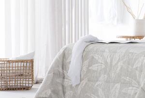 Textil Antilo Přehoz na postel Amina Grey, šedý, motiv listů Rozměr: 250x270 cm
