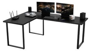 Počítačový rohový stůl NAVI, 200/135x76x65, černá