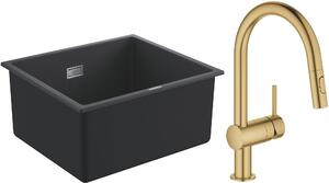 Sada kuchyňská baterie Grohe Minta 32321GN2, granitový dřez Grohe K700 31653AP0
