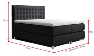 Čalouněná postel RIVERA + topper, 160x200, inari 100