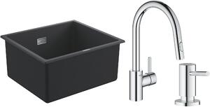 Sada granitový dřez Grohe K700 31653AP0, kuchyňská baterie Grohe Eurosmart Cosmopolitan 31481001, 40535000