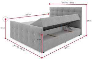 Čalouněná postel boxspring NAOMI, 160x200, cosmic 10
