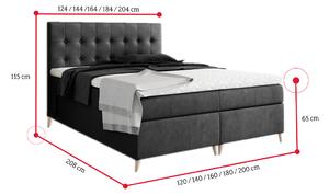 Čalouněná postel boxspring GLORIA + topper, 160x200, jasmine 72