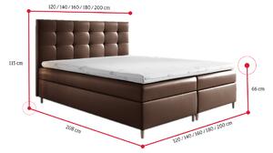 Čalouněná postel boxspring DAKOTA + topper, 160x200, madryt 920