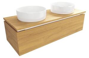 Koupelnová skříňka s krycí deskou SAT Feel 120x30x46 cm medový dub mat SATFEEL120DMD