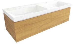 Koupelnová skříňka s umyvadlem SAT Feel 120x30x46 cm medový dub mat SATFEEL120DMU4