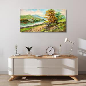 Obraz na plátně Obraz na plátně Venkov cesta stromu řeky