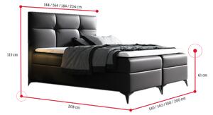 Čalouněná postel boxspring FIGARO + topper, 140x200, madryt 180