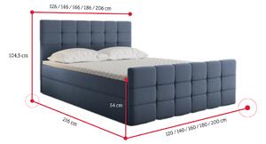 Čalouněná postel boxspring MARENA + topper, 140x200, jasmine 34
