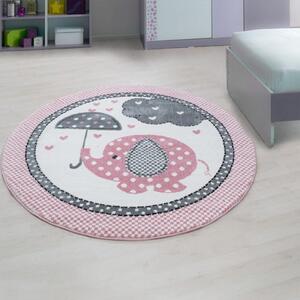 Vopi | Dětský koberec Kids 570 pink - Kulatý průměr 120 cm