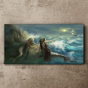 Obraz na plátně Obraz na plátně Siren Ocean Ship Storm