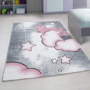Vopi | Dětský koberec Kids 580 pink - Kulatý průměr 120 cm