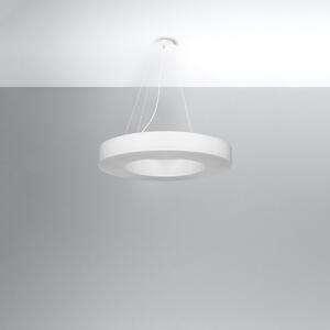 Závěsné svítidlo Saturno Slim, 1x bílé textilní stínítko, (bílý plast), (fi 70 cm)