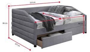 Čalouněná postel NADIA, 120x200, šedá