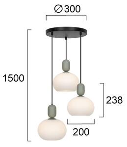 Lustr na lanku VALISIA 3xE27/40W/230V černá/olivová