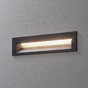BEGA 33055 LLED podhledové 3 000K grafit 32 cm, Hliník / šedá / zinek, Chodba, Hliník, Zapuštěné hranaté