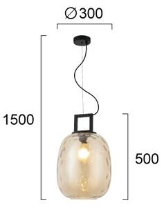 Lustr na lanku LUCY 1xE27/40W/230V kouřová béžová