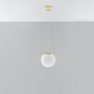 Závěsné svítidlo Ugo, 1x bílé skleněné stínítko, (fi 20 cm), g