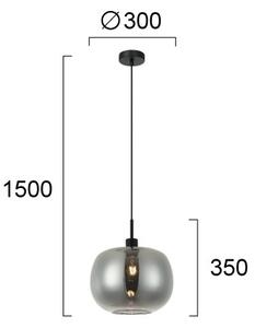 Lustr na lanku ALAN 1xE27/40W/230V kouřová černá