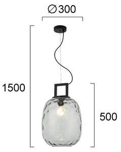 Lustr na lanku LUCY 1xE27/40W/230V kouřová černá