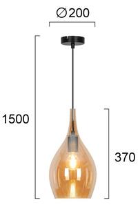 Lustr na lanku NEXT 1xE27/40W/230V oranžová/černá