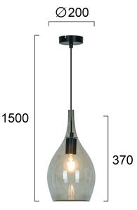 Lustr na lanku NEXT 1xE27/40W/230V kouřová černá