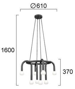 Lustr na lanku DELORI 8xG9/28W/230V černá